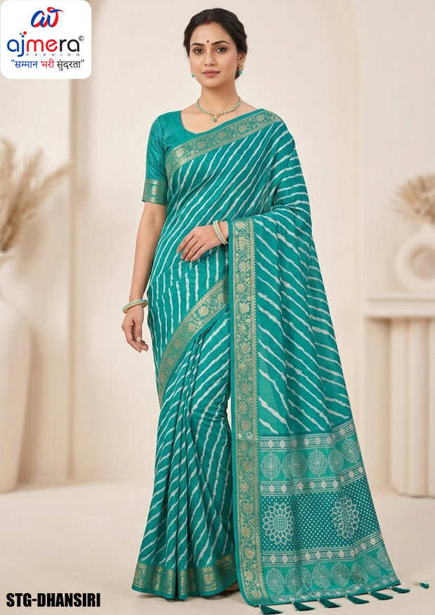 Digital Print Silk Saree with Blouse Piece for Premium Ethnic and Traditional Wear | STG-DHANSIRI