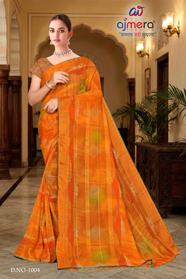Chic Printed Saree with Blouse Piece for Sophisticated Ethnic Style | SNR-RACHNA