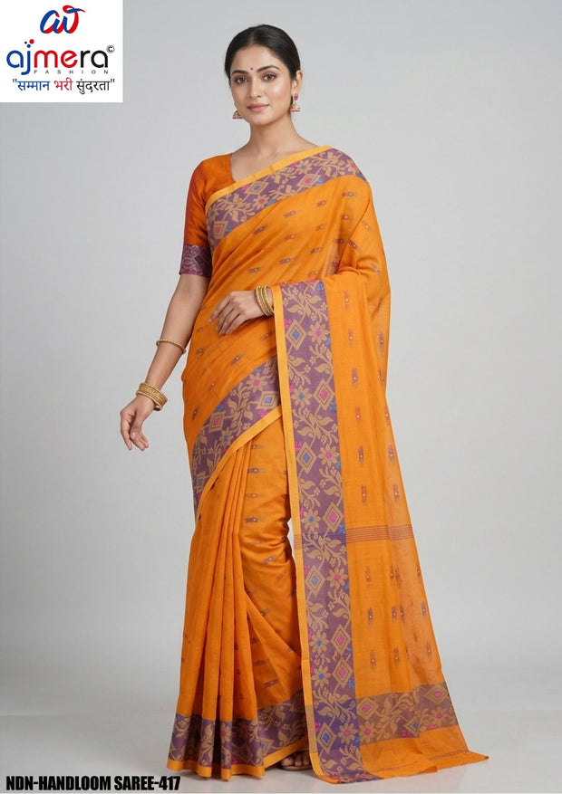 Fancy Cotton Saree with Without Blouse for Premium Ethnic and Traditional Wear | NDN-HANDLOOM SAREE-417