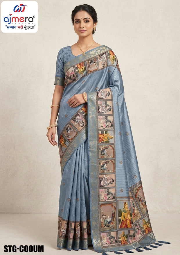 Digital Print Saree with Blouse Piece for Premium Ethnic and Traditional Wear | STG-COOUM