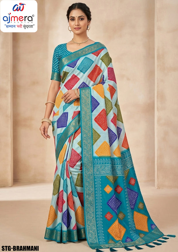 Digital Printed Saree with Blouse Piece for Premium Ethnic and Traditional Wear | STG-BRAHMANI