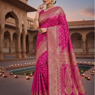 Rich Jacquard Silk Saree with Blouse Piece for Sophisticated Ethnic Style | MTE-25104