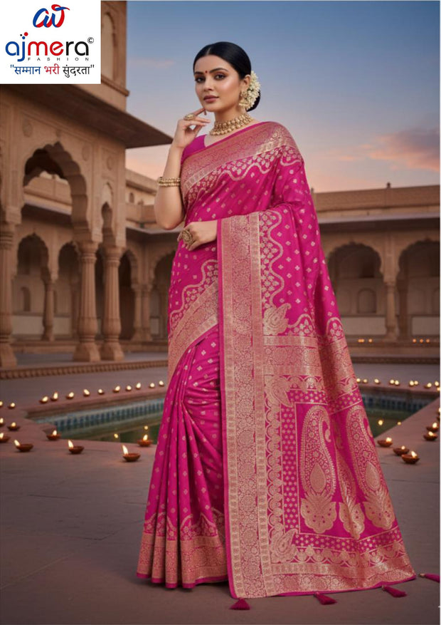 Rich Jacquard Silk Saree with Blouse Piece for Sophisticated Ethnic Style | MTE-25104