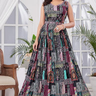 Designer Chinon Gown for Women | KRU-436