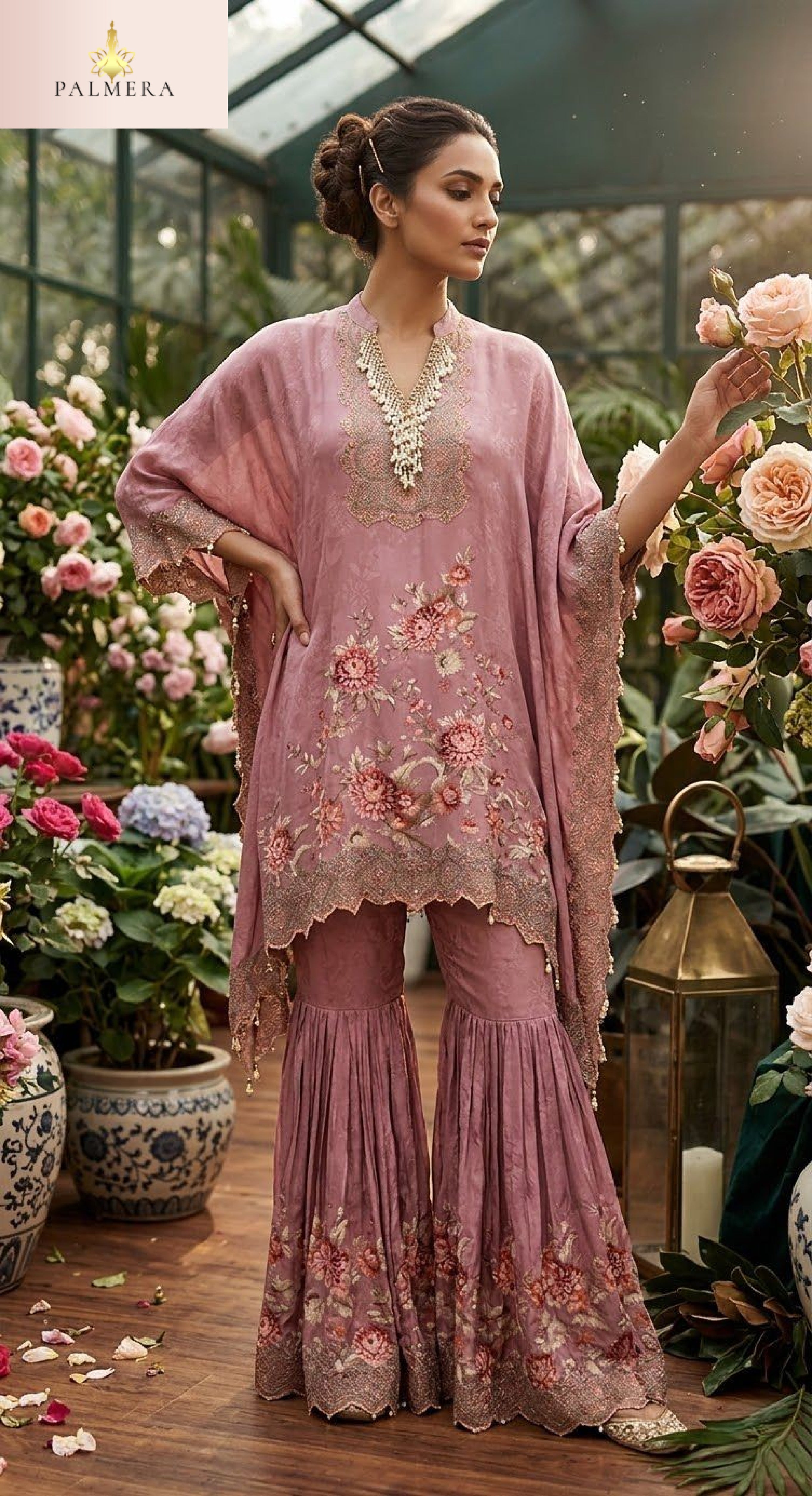 Elegant Plus Size Designer Palmera Kurti Set for Women | MSA-19018