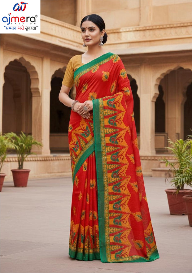 Soft Cotton Saree with Without Blouse for Premium Ethnic and Traditional Wear | MLC-AIRCEL