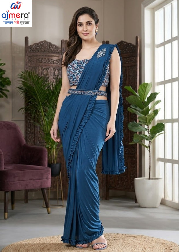 Elegant Designer Lycra Gown with Blouse for Women | ATZ-101995