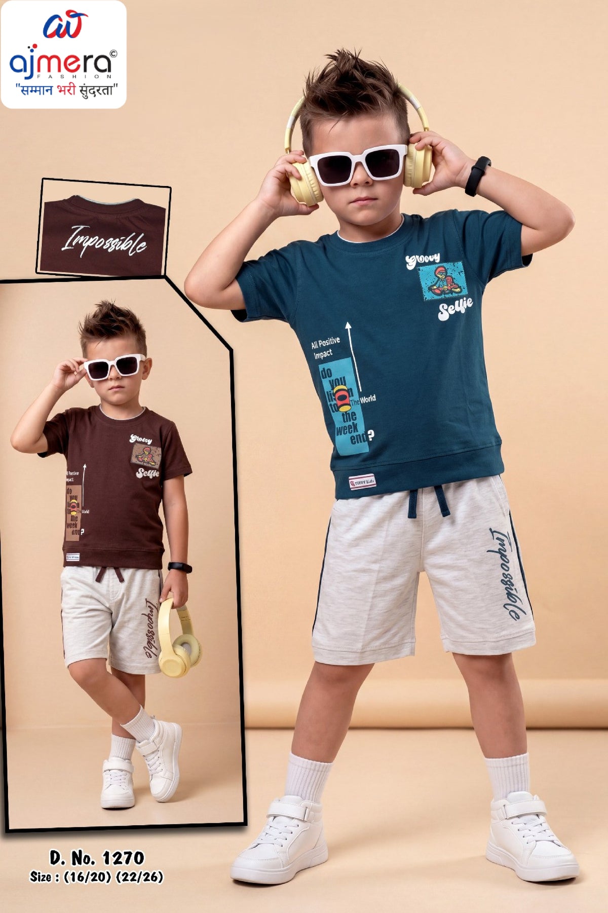 Wholesale Boys Cotton T-Shirt & Pant Set | RMC-1270-22X26