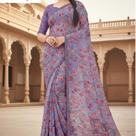 Chic Printed Saree with Blouse Piece for Sophisticated Ethnic Style | GLC-MANJU