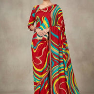 Designer Printed Saree with Blouse Piece for Special Occasions  | SGR-CHAND CHAKORI