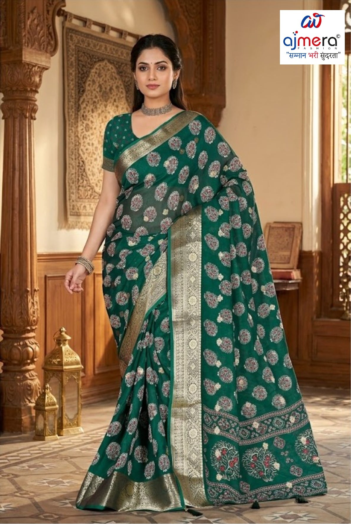 Contemporary Printed Saree with Blouse Piece for Premium Wear | VER-NAZAKAT-42546