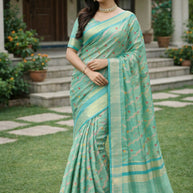 Apricot Khadi Saree with Blouse for Premium Ethnic and Designer Wear | ALL-APRICOT-97