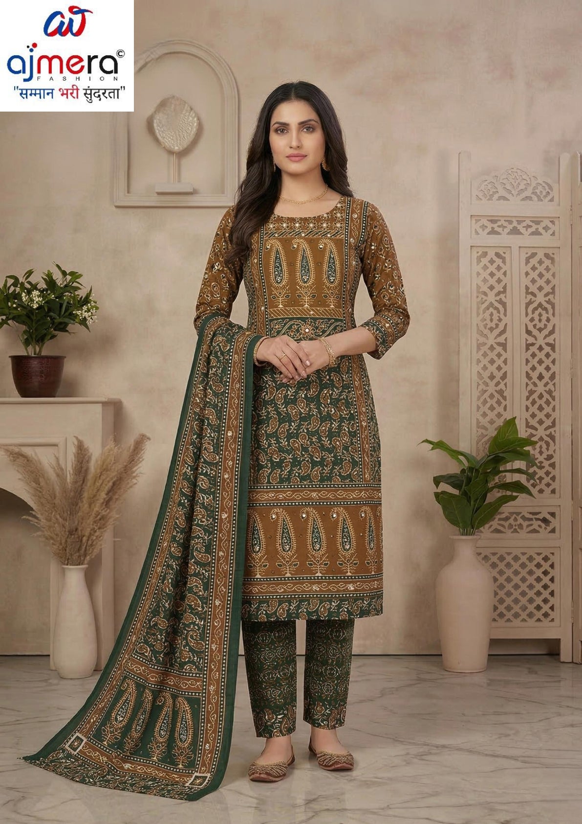 Premium Cotton Unstitched Suit Set | KRN-VASTRKALA