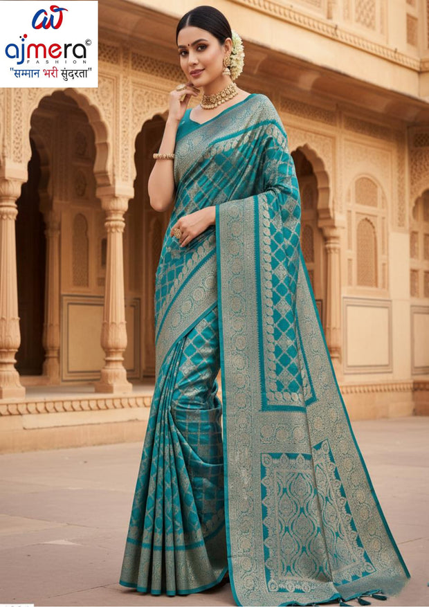 Elegant Jacquard Silk Saree with Designer Blouse Piece for Festive Elegance | SOJ-VARDAN SILK
