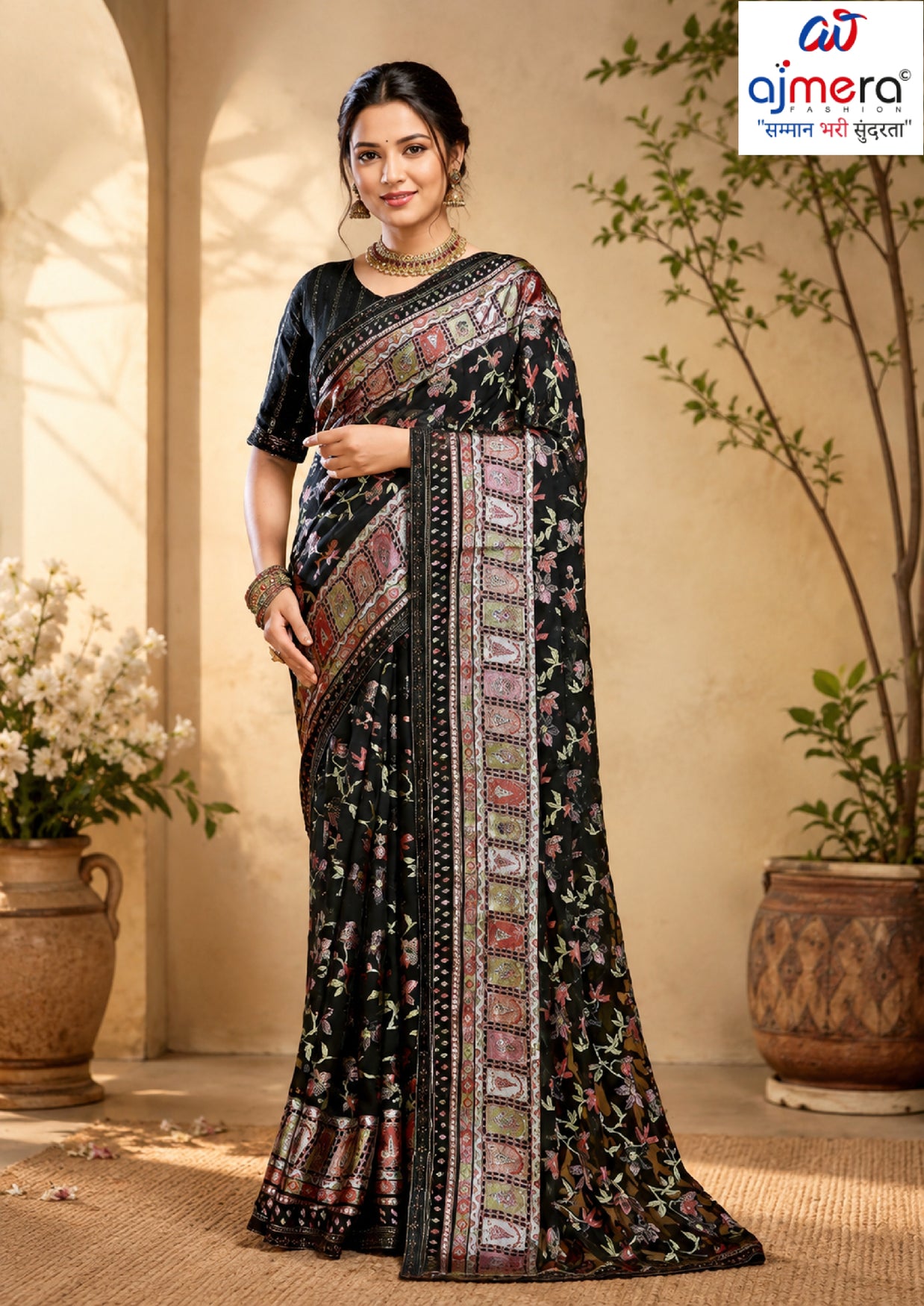 Elegant Printed Saree with Designer Blouse Piece for Festive Wear | RDD-AVISHA