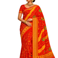 Suti Cotton Saree with Without Blouse for Premium Ethnic and Traditional Wear | MLC-JIO5G RED CHUNARI