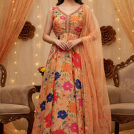 Designer Chinon Gown for Women | YVD-YDCH19P