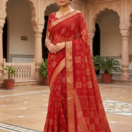 Contemporary Printed Saree with Blouse Piece for Premium Wear| WLN-POPCORN-11150