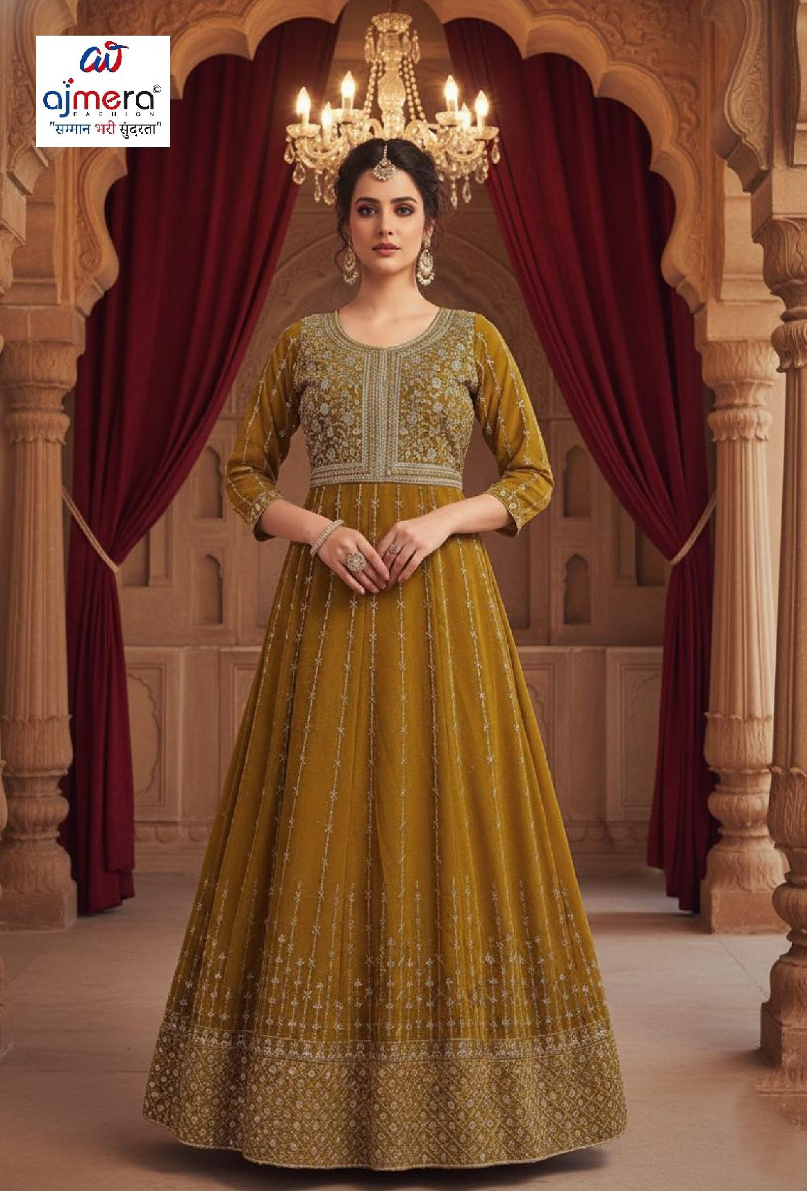 Elegant Silk Designer Party Wear Gown for Women | SHP-6117