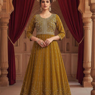 Elegant Silk Designer Party Wear Gown for Women | SHP-6117