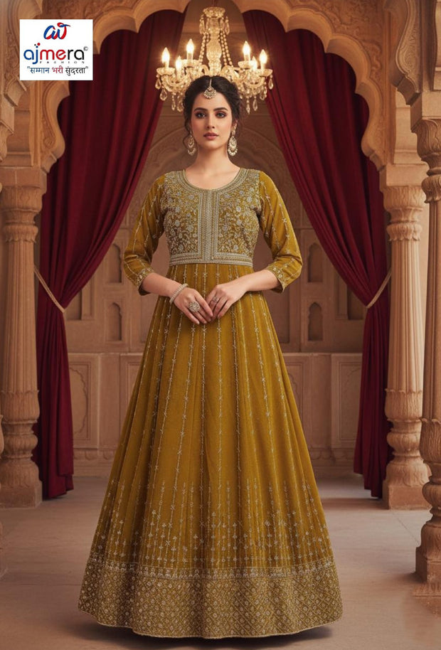 Elegant Silk Designer Party Wear Gown for Women | SHP-6117