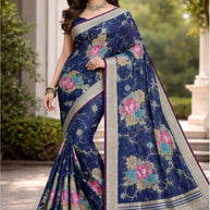 Elegant Printed Saree with Designer Blouse Piece for Festive Wear  | VDT-MIRCHI BRASSO-01
