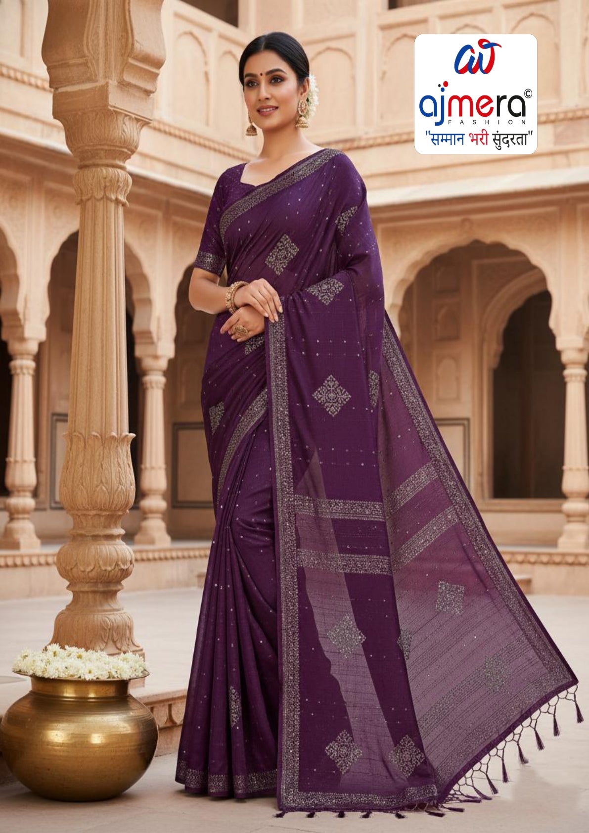 Dyed Matching Saree Supplier with Blouse Piece for Premium Ethnic and Traditional Wear | RAL-SONALI