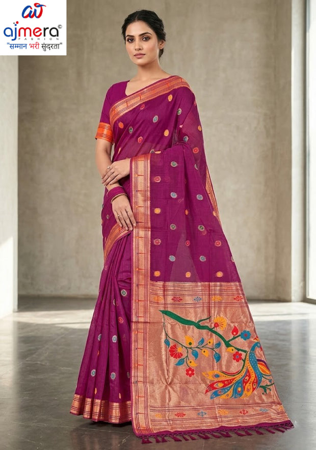 Stylish Jacquard Silk Saree with Blouse Piece for Festive Collection | TUL-SAFARI COTTON VOL-03