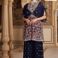 Elegant Georgette Designer Party Wear Gown for Women | SHP-ADDA-55
