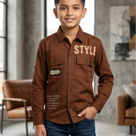 Wholesale Boys Twill Casual Shirt | HMF-2611