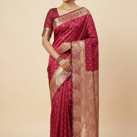 Weaving Jacquard Silk Saree With Blouse Piece | VML-NANDINI