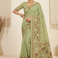 Designer Jacquard Silk Saree with Blouse Piece for Traditional Occasions | CUT-11117