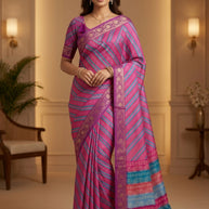Digital Print Silk Saree with Blouse Piece for Premium Ethnic and Traditional Wear | STG-TUNGA