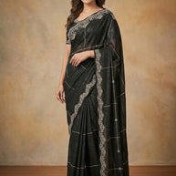 Fandy Dyed Saree Wholesale Market Surat with Blouse Piece for Premium Ethnic and Traditional Wear | RAL-BLACK IMO