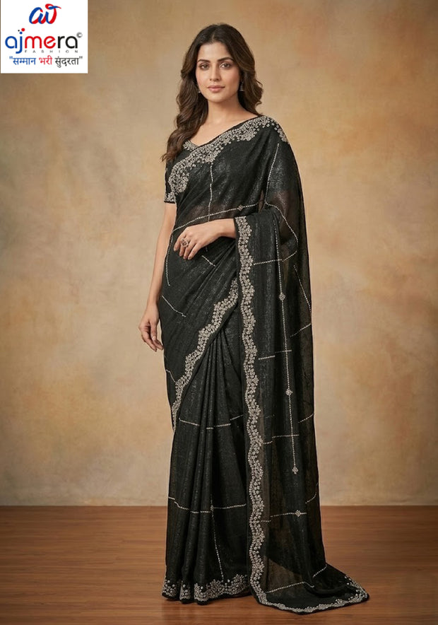 Fandy Dyed Saree Wholesale Market Surat with Blouse Piece for Premium Ethnic and Traditional Wear | RAL-BLACK IMO