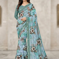 Designer Printed Saree with Blouse Piece for Special Occasions  | CAS-AMRUT DHARA