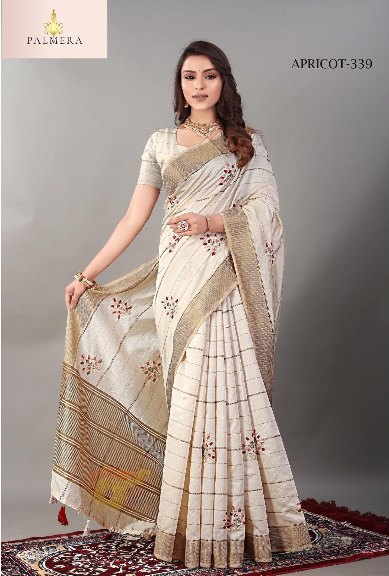Apricot Linen Saree with Blouse for Premium Ethnic and Designer Wear | ALL-APRICOT-339