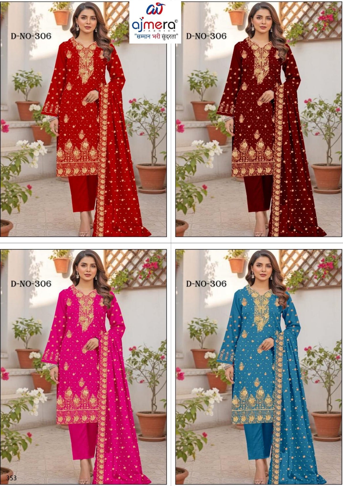 Elegant Fandy Unstitched Suit Material | YF-GULMOHAR-2