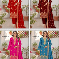 Elegant Fandy Unstitched Suit Material | YF-GULMOHAR-2