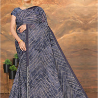Chic Printed Saree with Blouse Piece for Sophisticated Ethnic Style  | SNR-SATHIYA