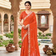 Fashionable Printed Saree without Blouse for Festive Collection  | JS-KANCHAN-2
