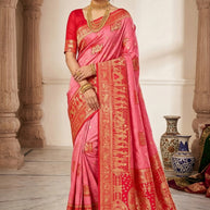 Ethnic Elegance Jacquard Silk Saree With Blouse Piece | SPP-SILK BLOOM