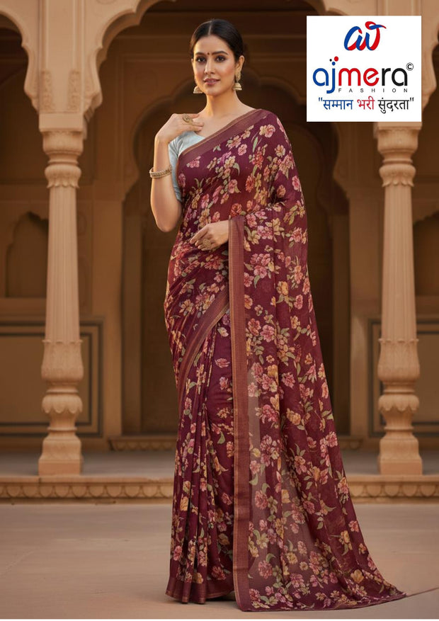 Fashionable Printed Saree without Blouse for Festive Collection | TD-MAYURI-A