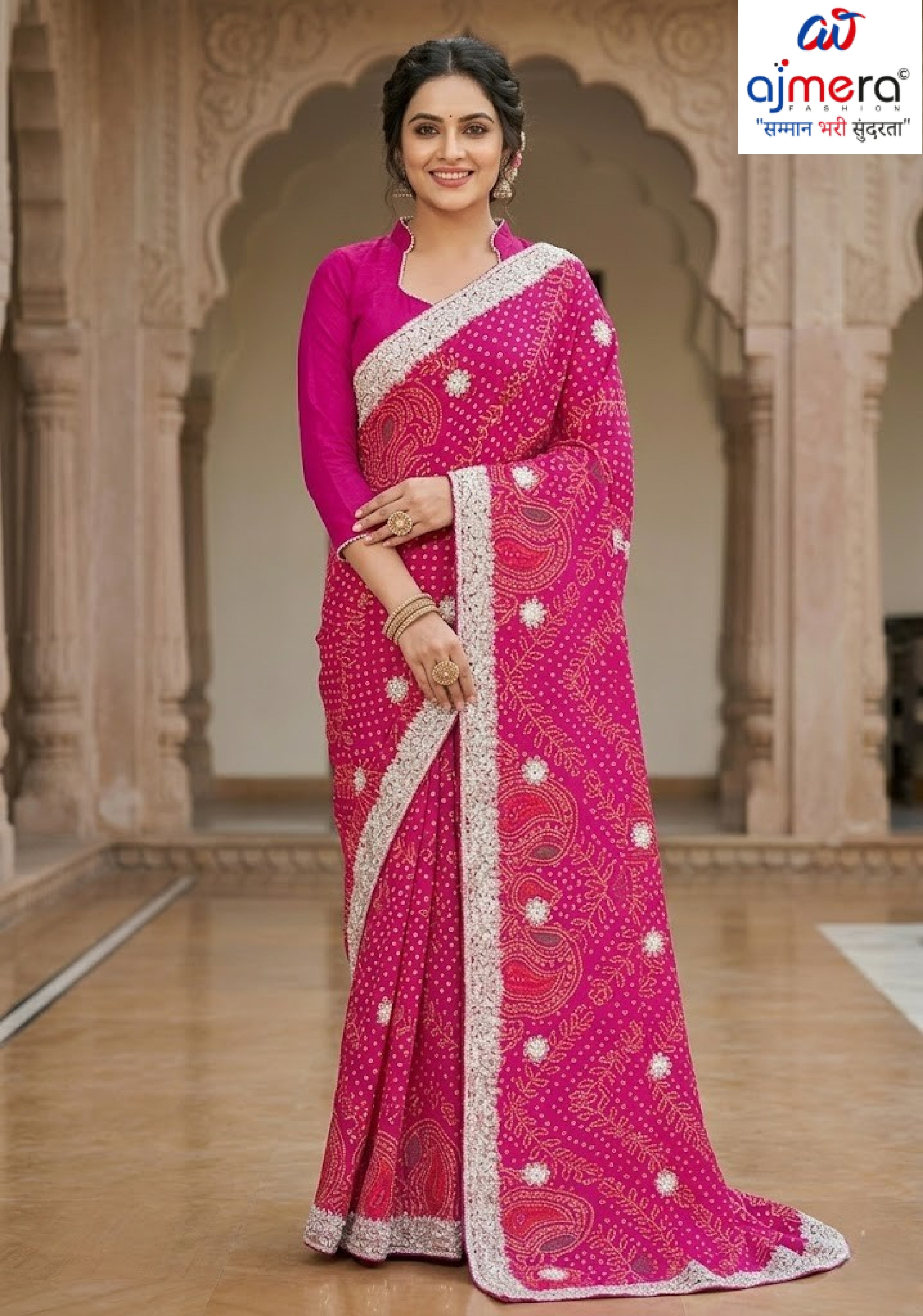 Trendy Printed Saree with Blouse Piece for Women’s Ethnic Wardrobe  | TD-ANARKALI