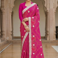 Trendy Printed Saree with Blouse Piece for Women’s Ethnic Wardrobe  | TD-ANARKALI
