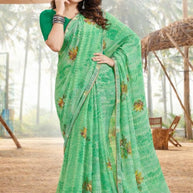 Fashionable Printed Saree with Blouse Piece for Festive Collection  | PRM-MASKA