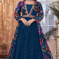 Elegant Jorjet Designer Party Wear Gown for Women | PNC-SHARJEENA