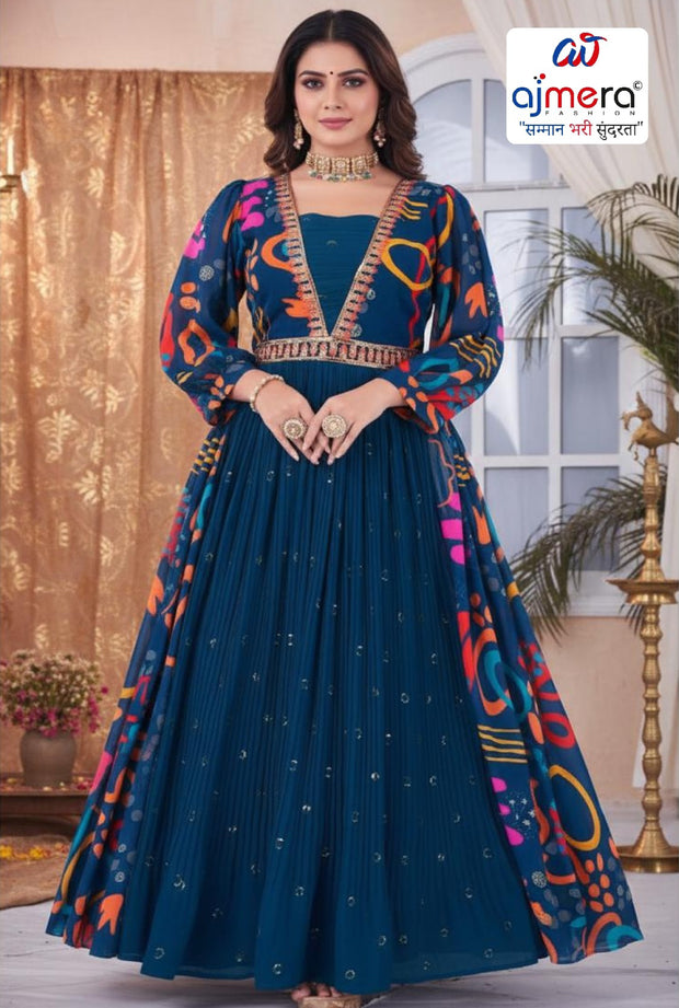 Elegant Jorjet Designer Party Wear Gown for Women | PNC-SHARJEENA