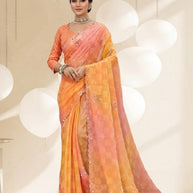 Chic Printed Saree with Blouse Piece for Sophisticated Ethnic Style  | RDD-BHUMIKA