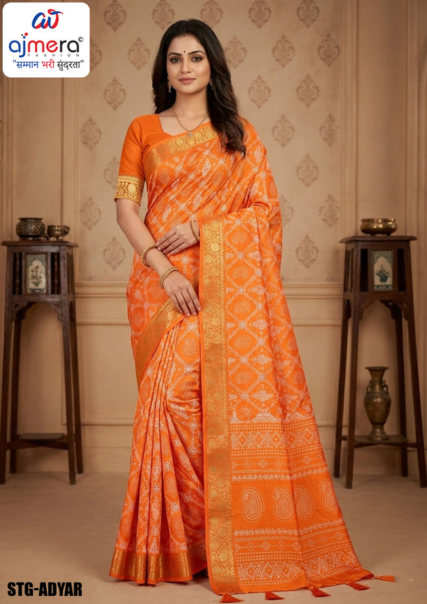 Silk Digital Printed Saree with Blouse Piece for Premium Ethnic and Traditional Wear | STG-ADYAR